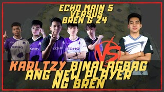 KARLTZY BINALAGBAG ANG NEW PLAYER NG BREN | ECHO MAIN5 VS BREN & Z4 ESPORTS