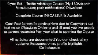 Riyad Briki Cours Traffic Arbitrage Course (My $30K/month Formula using push notifications) Download