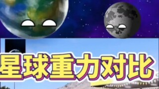 Perbandingan gravitasi planet yang berbeda