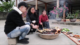 THĂM NHÀ EM GÁI MƯỜNG TRIỆU VIEW CÙNG MÓN NƯỚNG SIÊU CAY ĐÁNH TAN BĂNG GIÁ MÙA ĐÔNG