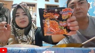 mukbang mie sedap korean spicy chicken vs lemonilo