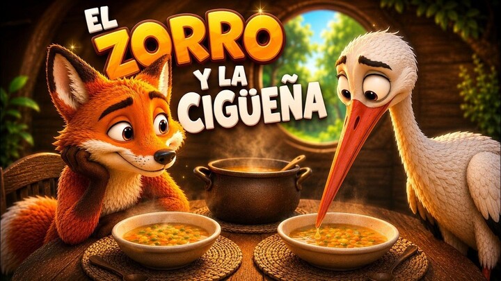 🦊🕊️ El Zorro y la Cigüeña | Cuentos Infantile
