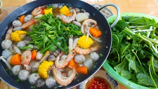 Lẩu Ngọt Rau Mồng Tơi Vườn Cho Chiều Mưa Thêm Ấm | MTQH