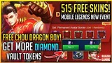 How to get more Diamond Vault Tokens | Free Chou Dragon Boy MLBB