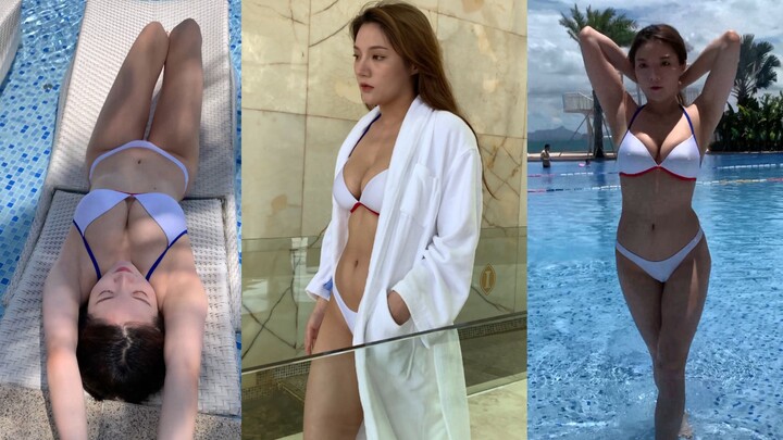 Đồ bơi mùa hè màu trắng (phối đồ bơi, không có định hướng tiêu cực)
