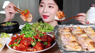 [Mukbang TV] - Cua ngâm cay, thịt ba chỉ nướng | ASRM