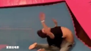 The trampoline that children play on caused this adult to break his waist and eventually become para
