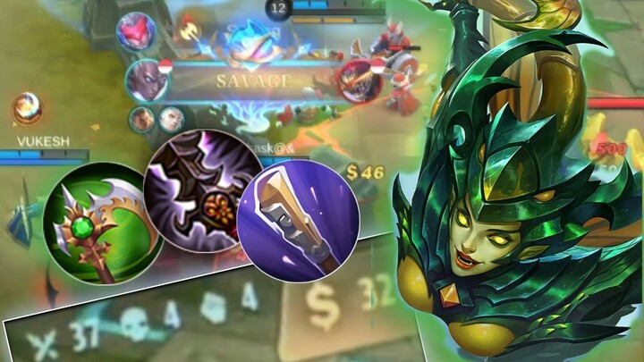 Gameplay hero Karrie Mobile Legend, 2x savage coy 🥵 // full item 🥵 🥶 😱