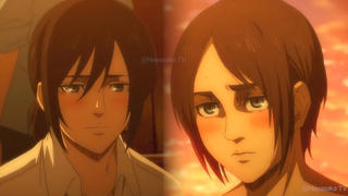 เอเรนและมิคาสะหน้าแดง เอเรนรักมิคาสะและผองเพื่อน ผ่าพิภพไททัน