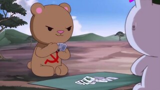 That Rabbit: The bear and the rabbit are posing to scare each other, how cute is that?