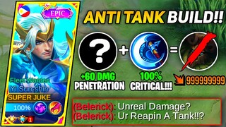 BELERICK TANK!!? | THIS YI SUNSHIN SECRET BUILD CAN EASILY BURST A TANK! | PLEASE WATCH! | MLBB