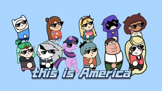 【All American comics!!!】🎶THIS IS AMERICA🎶But all of them are on stage