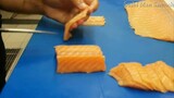 4 Easy Way to Cut Salmon for Nigiri Sushi II Sashimi Cutting Technique