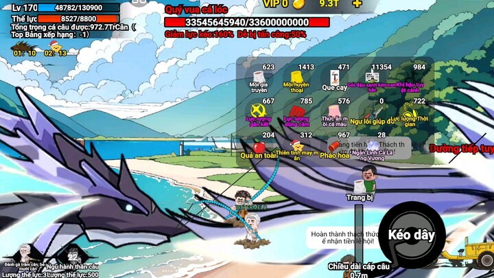 Thử bug cá quý vua cá lóc bằng ôg Cương và thk ngốc #BuildaGame#钓魂#38398547