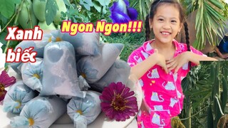 Cách làm KEM TÚI, ĐÁ BỊT HOA ĐẬU BIẾC dẻo mịn, Màu đẹp ngon như kem Ly ngoài quán