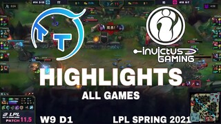 Highlight TT vs IG All Game LPL Spring 2021 LPL Mùa Xuân 2021 ThunderTalk Gaming vs Invictus Gaming