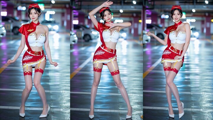【แอร์โฮสเตสแดงขาว】แดนซ์คัฟเวอร์เพลง SEXY LOVE ❤️ เที่ยวบินใกล้ออกแล้ว!