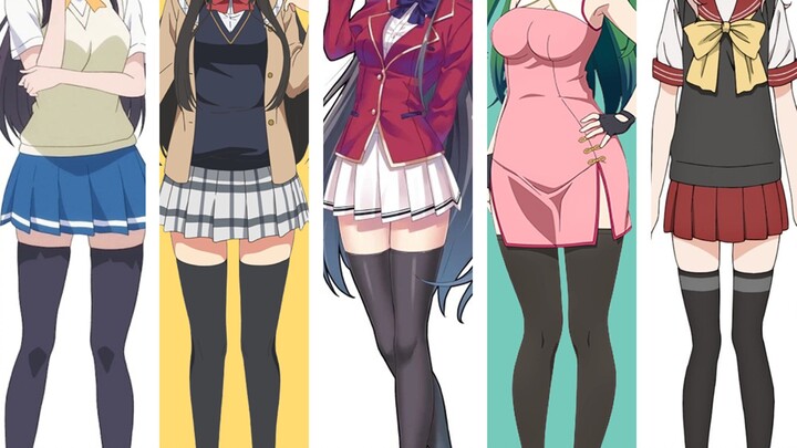 20 anime series where the heroine wears black stockings over the knee! Black stockings over the knee