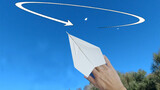 Pesawat kertas alfa-bore yang dapat terbang kembali dari jarak berapa pun