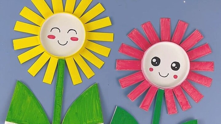 [Creative Craft] Squeeze a paper cup, and it instantly turns into a sunflower! A craft even beginner