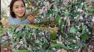 ซั่วฮวกใส่ไข่มดแดง เมนูที่หลายคนยังไม่เคยกิน กินกับผักกาดย่า ดอกกระเจียวลวก แซ่บมาก บอกเลย10/4/65