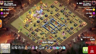 BASE WAR  HALL 14 6 TURN CHƯA NÁT TRONG TRẬN WAR ELITE 50 - COC - Turn 1 #game