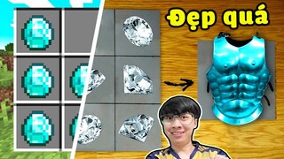 Vinh Chế Tạo Bộ Giáp Kim Cương Ngoài Đời Thật Minecraft Nhìn Đẹp Quá ?? CÁI QUẦN GÌ VẬY TA...