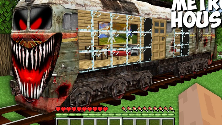 วิธีสร้างบ้านใน METROEXE ใน MINECRAFT ! Trainexe House vs Minions - การเล่นเกม