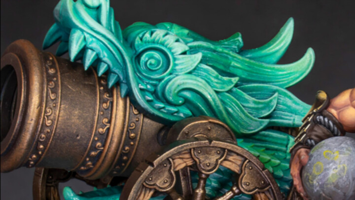 [elminiaturista] Warhammer Old World Aurora Jade Cannon paint job snippet