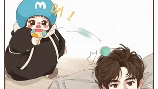 Military training Wanbo gave us the picture of the tired baby Yan'er. Source: Meigancaibaobao