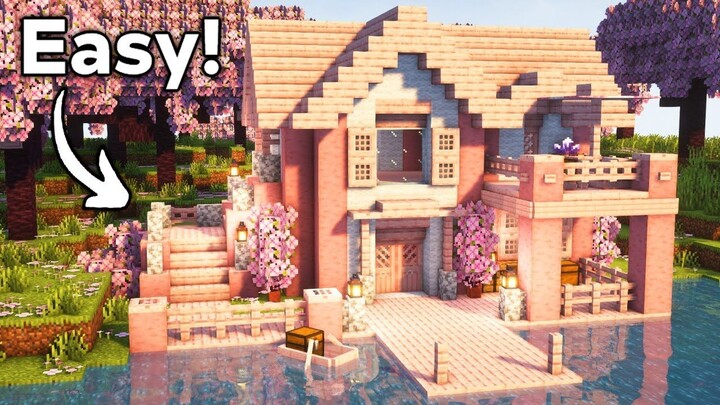 [Minecraft] Minecraft: Tutorial Membangun Rumah Bertema Bunga Sakura untuk Mode Survival