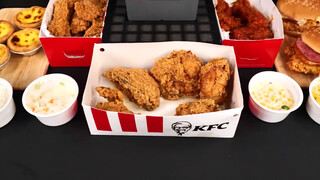 Real Eating without Talking | Have a big KFC meal: Original Favored Fried Chicken & Spicy Fried Chicken & Fried Chicken Burger & Egg Tart