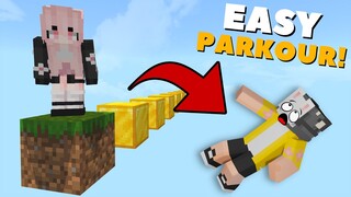 PARKOUR MASTER sa Minecraft PE | Nahulog kami ni CRUSH!😂