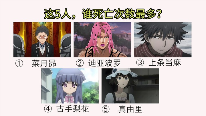 Who is the character with the most deaths in anime?