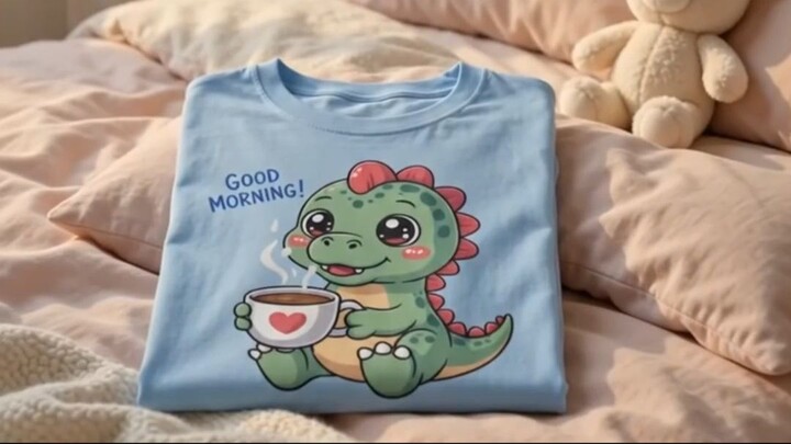 Good Morning Cute Dinosaur T-Shirt, Good Morning Tee