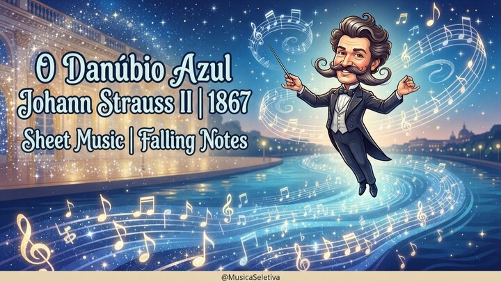 O Danúbio Azul | Johann Strauss II | 1867 | @MusicaSeletiva | Sheet Music & Falling Notes