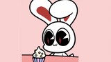 【Chikn Nuggit】Kelinci kecil yang lucu sedang makan kue