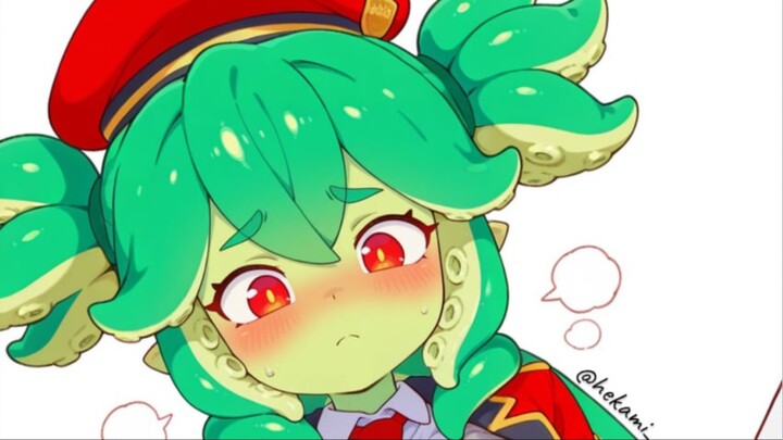 Octopus girl mainin tentakelnya 🥵💦🔞
