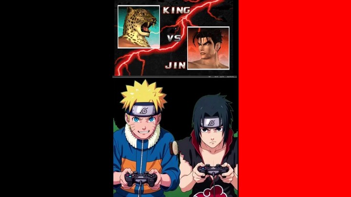 Naruto e Sasuke Jogando Tekken 3