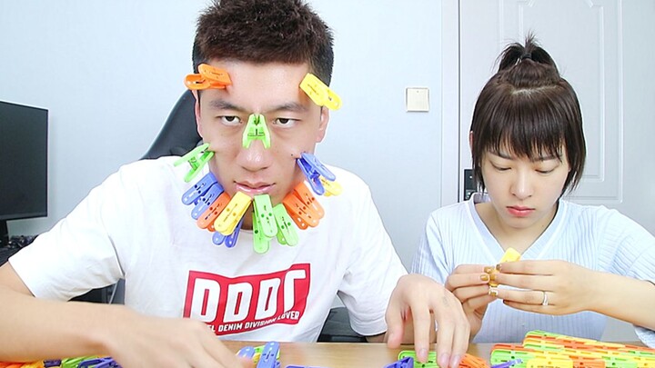 Thử thách xem một gương mặt có thể kẹp được bao nhiêu cái kẹp, đến khi gỡ hết kẹp ra thì phát hiện m