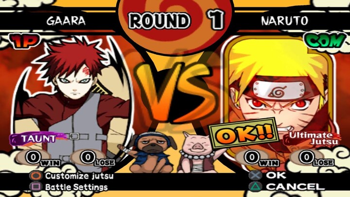 Gaara VS Naruto (Raposa de Nove Caudas) (INSANE) - Naruto Shippuden Ultimate Ninja 4