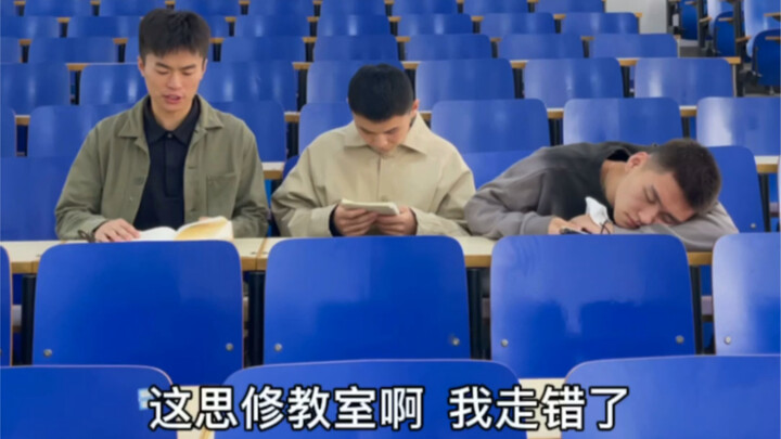 هل هذه حالة زميلك في السكن أثناء حضوره الدروس العامة؟