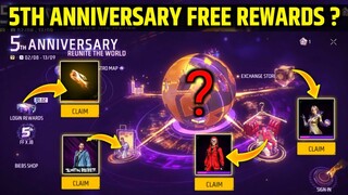 FREE FIRE 5TH ANNIVERSARY FREE REWARDS,5TH ANNIVERSARY EVENT FULL DETAILS