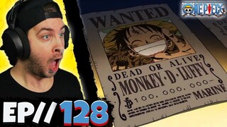 LUFFY & ZORO'S NEW BOUNTIES! // One Piece Episode 128 REACTION - Anime Reaction