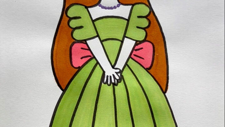 วาดเจ้าหญิงตัวน้อยด้วยตัวอักษร V ง่ายๆ แต่สวยมาก คุณก็ลองวาดดูสิ! #ภาพวาดแบบง่ายๆ #วาดภาพ #ภาพวาดเจ้