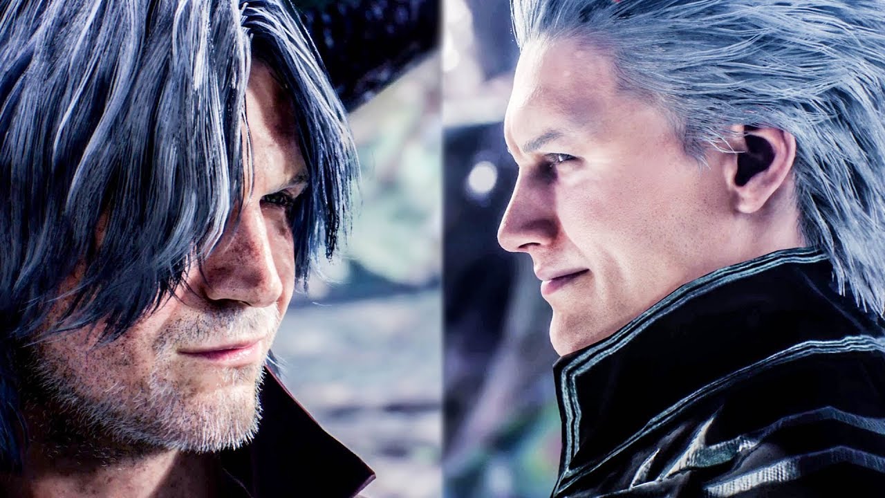 Devil May Cry 5/DMC5] White Hair V x Vergil Face Dante I Heart U -  BiliBili