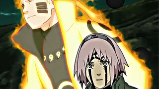 Uchiha Madara menatap kedua mata samsaranya dan Sakura ketakutan dan mundur!