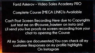 Farid Askerov Course  Video Sales Academy PRO Download