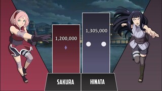 HINATA vs SAKURA POWER LEVELS 🔥 (Naruto Power Levels)