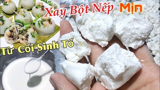 Cách xay BỘT GẠO NẾP bằng cối sinh tố cực mịn- 2 Cách bảo quản bột nếp tươi và khô dùng được lâu